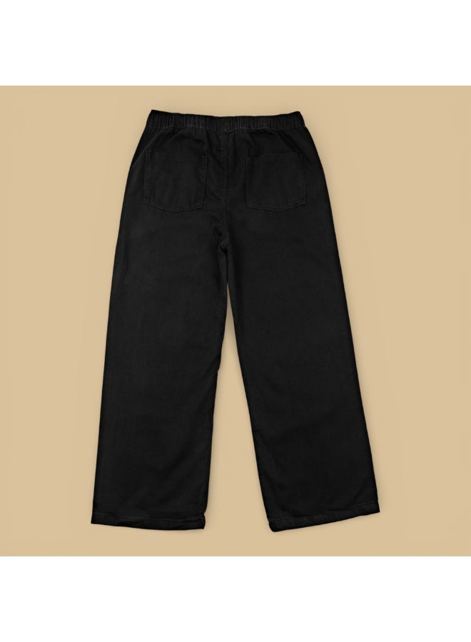 MARWAN Baby Denim Baggy Long Pants with Elastic Waistband and Drawstring - Image 2